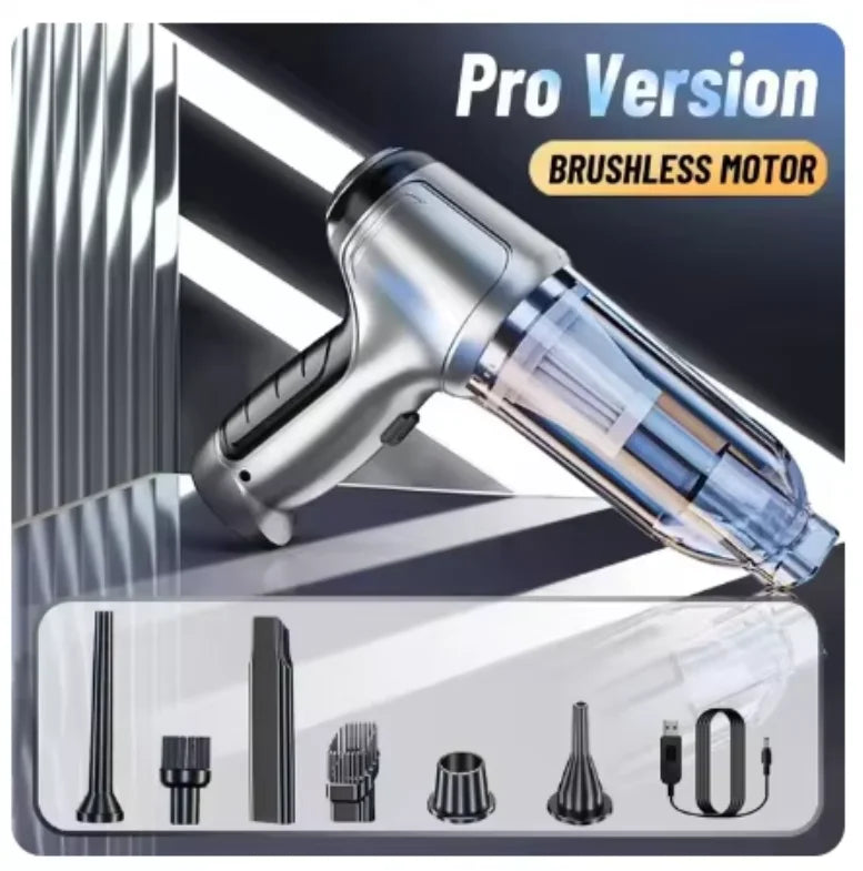 Mini Wireless Car Vacuum – Powerful & Portable Cleaning / 2-in-1 Car & Home Vacuum – Strong Suction, Cordless Use