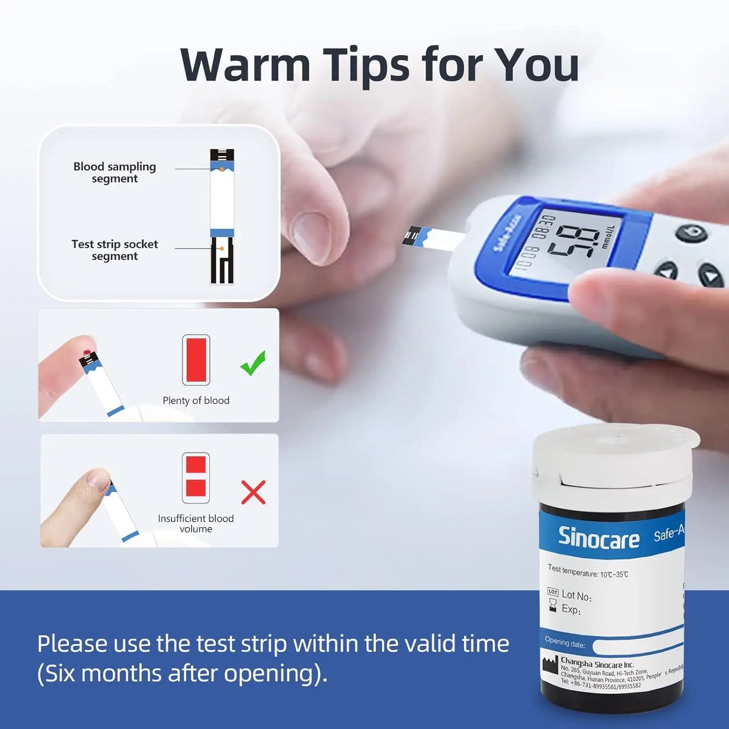 Safe Accu2 Blood Glucose Meter with Blood Glucose Test Strips and Lancets Blood Sugar Monitor Glucometer Diabetes Testing Kit