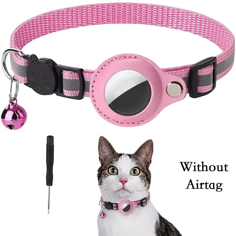 Airtag Cat Collar with Bell – Reflective & Anti-Lost/Reflective Cat Collar with Airtag Holder