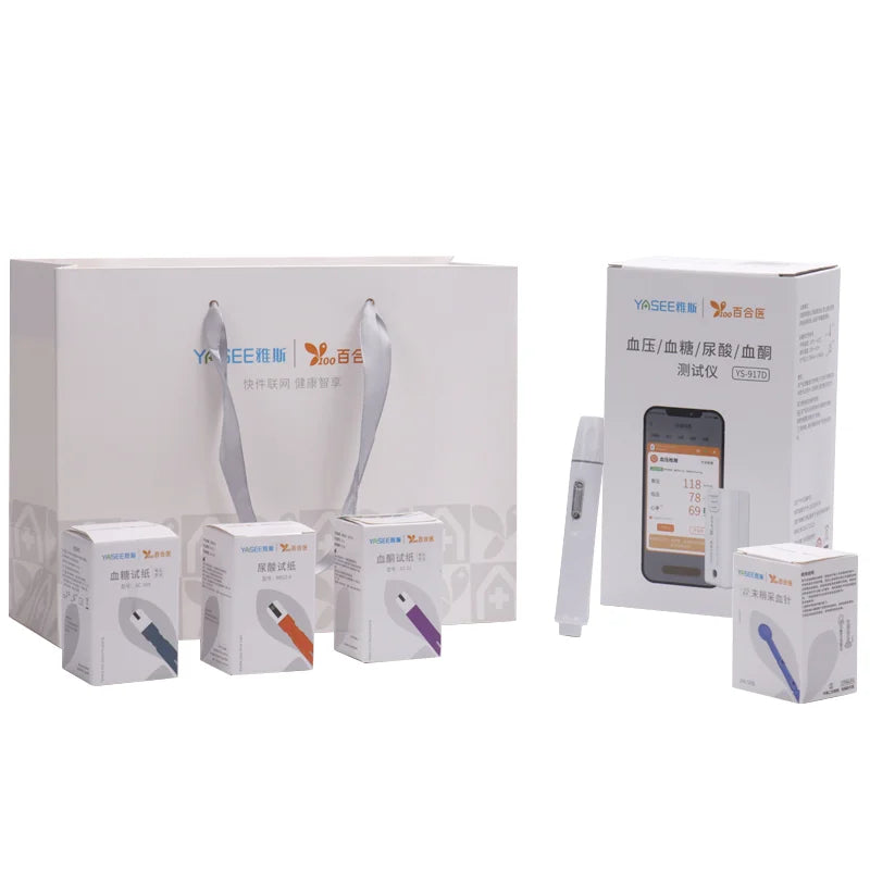 YS917D Blood pressure Blood sugar Uric acid Blood ketone Multifunctional Blood Glucose mete Medical Grade High Precision Meter