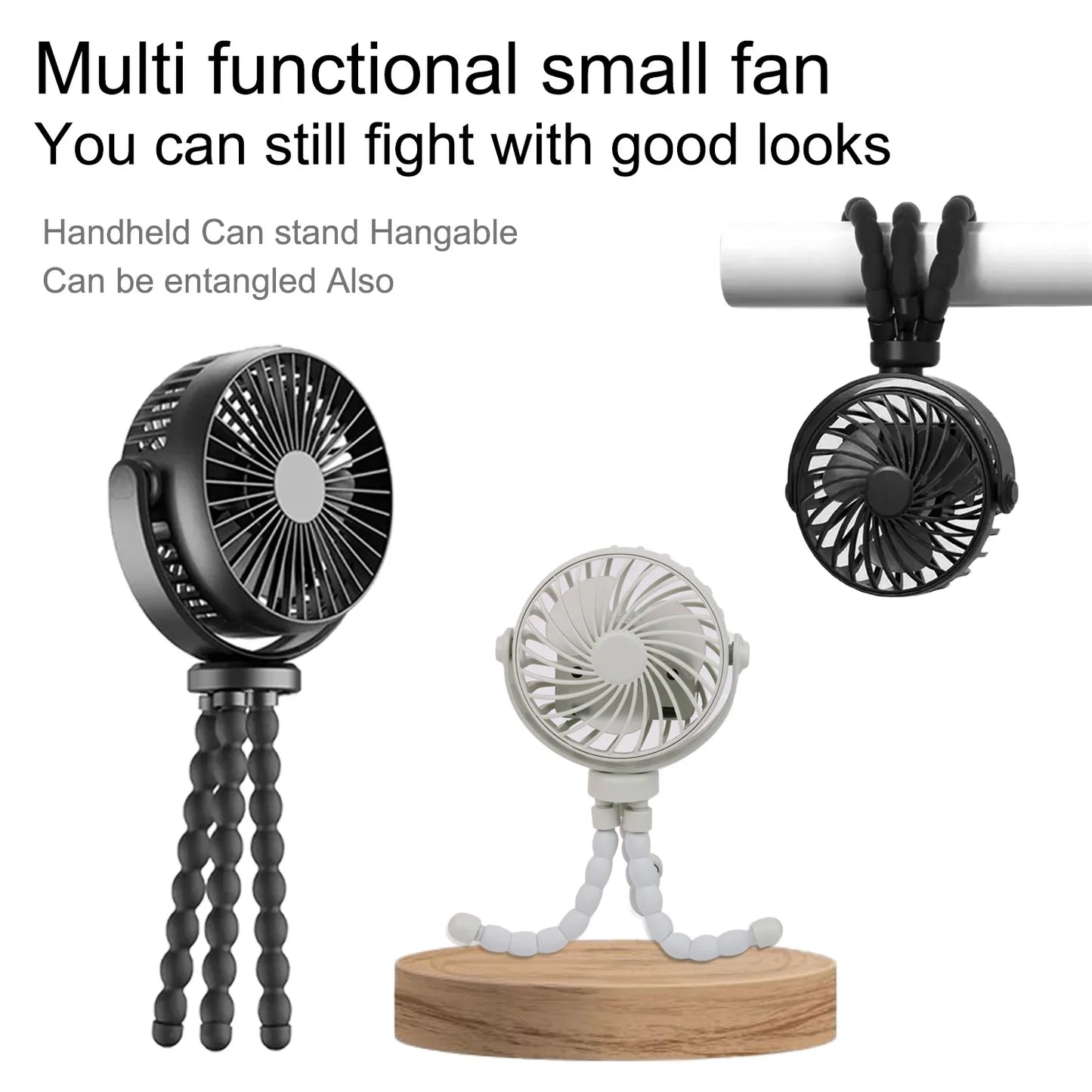 Mini Handheld Portable Octopus Fan Multi Functional Five In One Eyelash Fan Silent Home Dormitory Baby Stroller Multiple Scenes