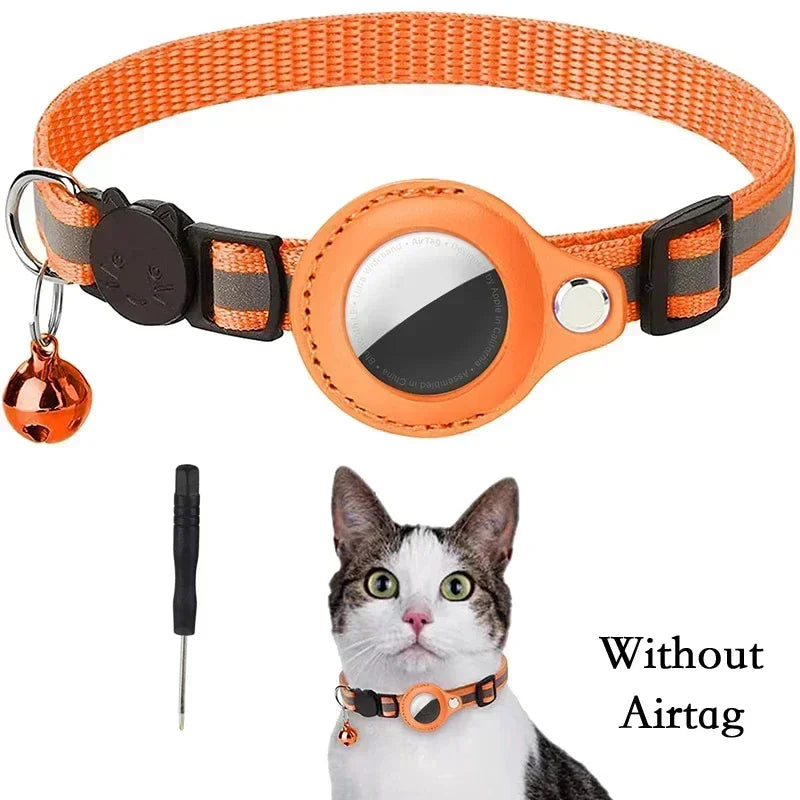 Airtag Cat Collar with Bell – Reflective & Anti-Lost/Reflective Cat Collar with Airtag Holder