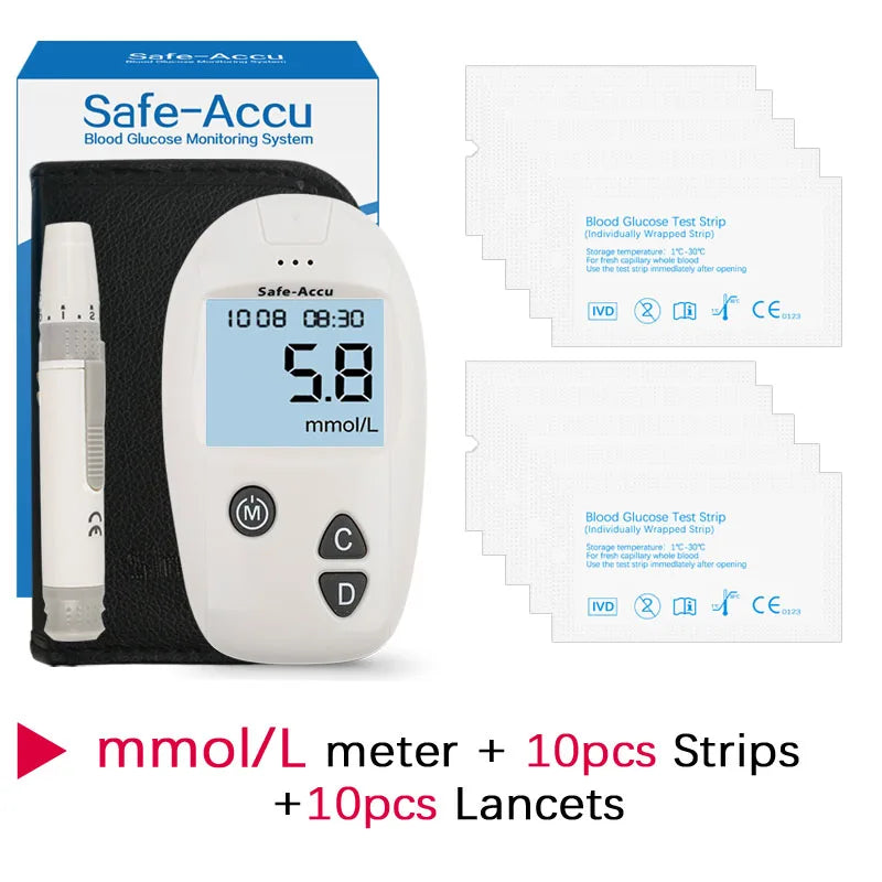 Accu Blood Glucose Meter 50/100pcs Test Strips Lancets Glucometer Kit for Diabetic Blood Sugar Monitor Medical Diabetes Tester