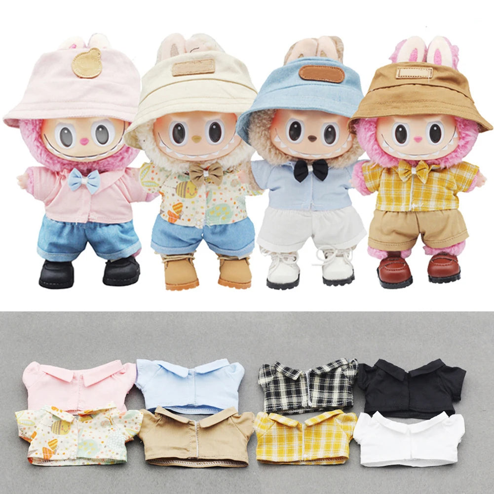 EXO Labubu Doll Outfit – 15/17cm Shirt & Shorts Set