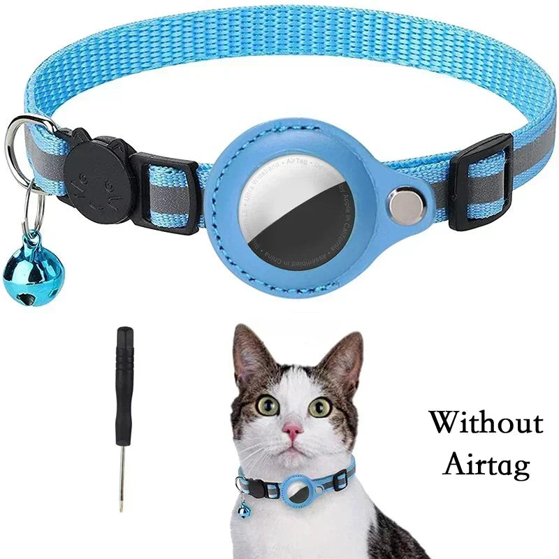 Airtag Cat Collar with Bell – Reflective & Anti-Lost/Reflective Cat Collar with Airtag Holder