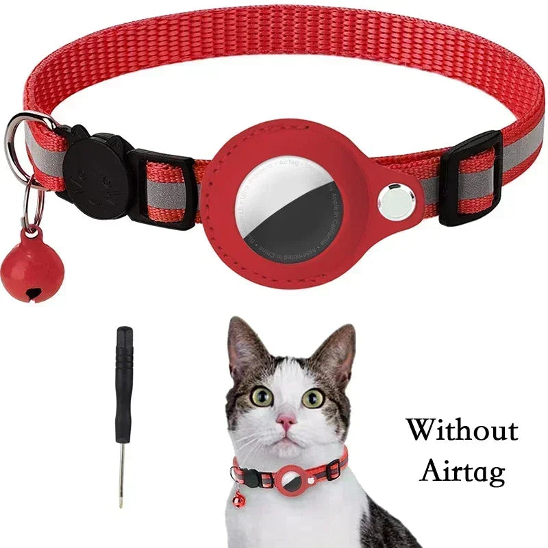 Airtag Cat Collar with Bell – Reflective & Anti-Lost/Reflective Cat Collar with Airtag Holder