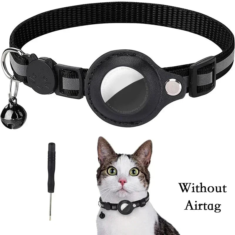 Airtag Cat Collar with Bell – Reflective & Anti-Lost/Reflective Cat Collar with Airtag Holder