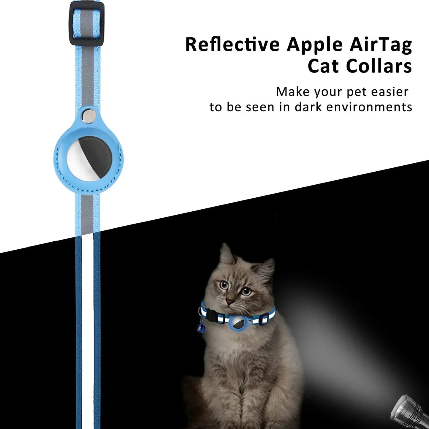 Airtag Cat Collar with Bell – Reflective & Anti-Lost/Reflective Cat Collar with Airtag Holder