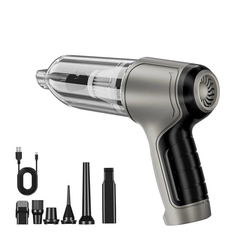 Mini Wireless Car Vacuum – Powerful & Portable Cleaning / 2-in-1 Car & Home Vacuum – Strong Suction, Cordless Use