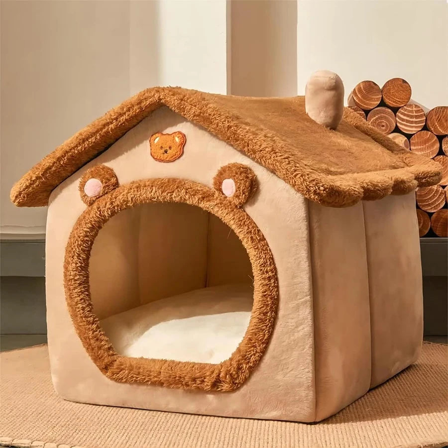 Foldable Pet House Bed for Cats & Small Dogs