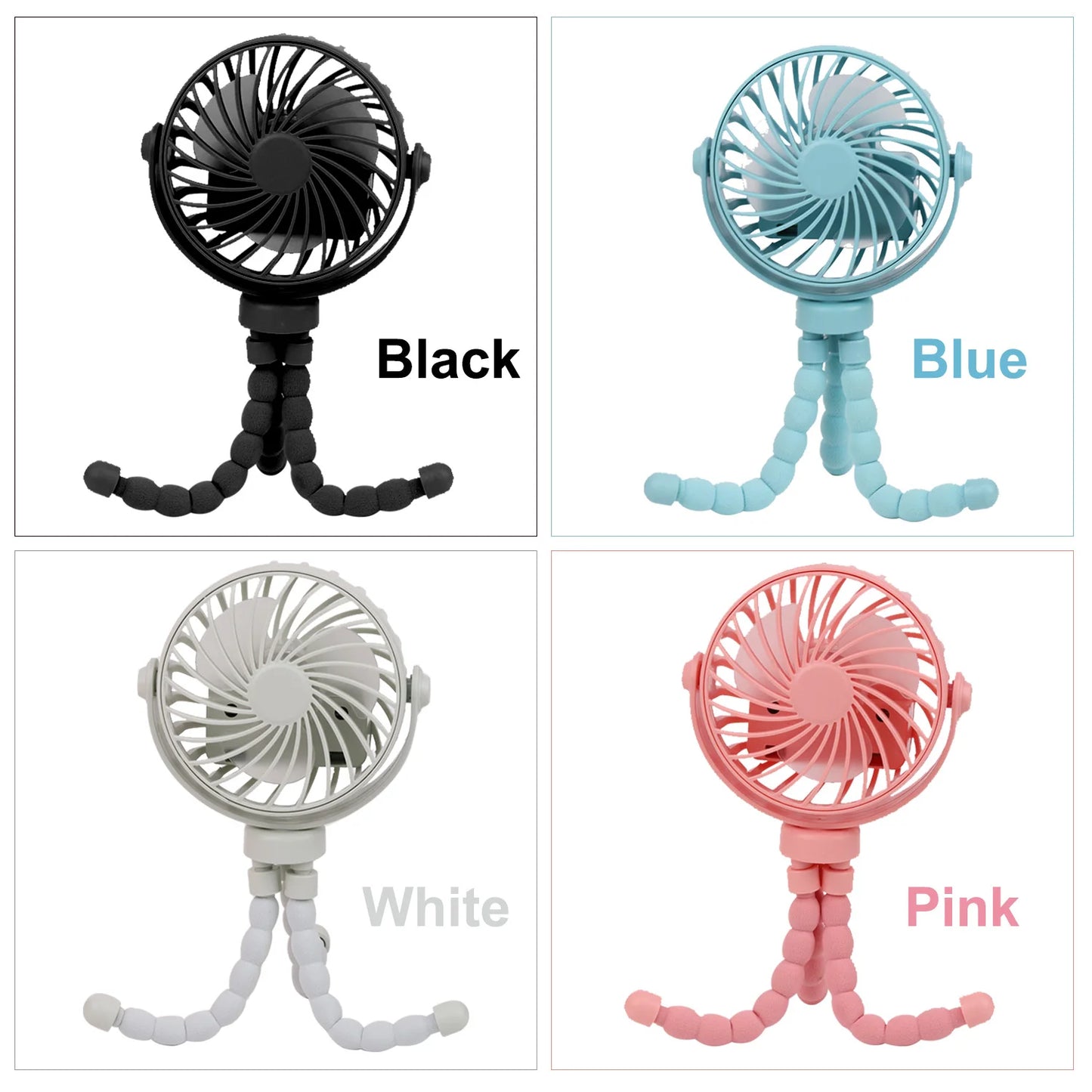 Mini Handheld Portable Octopus Fan Multi Functional Five In One Eyelash Fan Silent Home Dormitory Baby Stroller Multiple Scenes