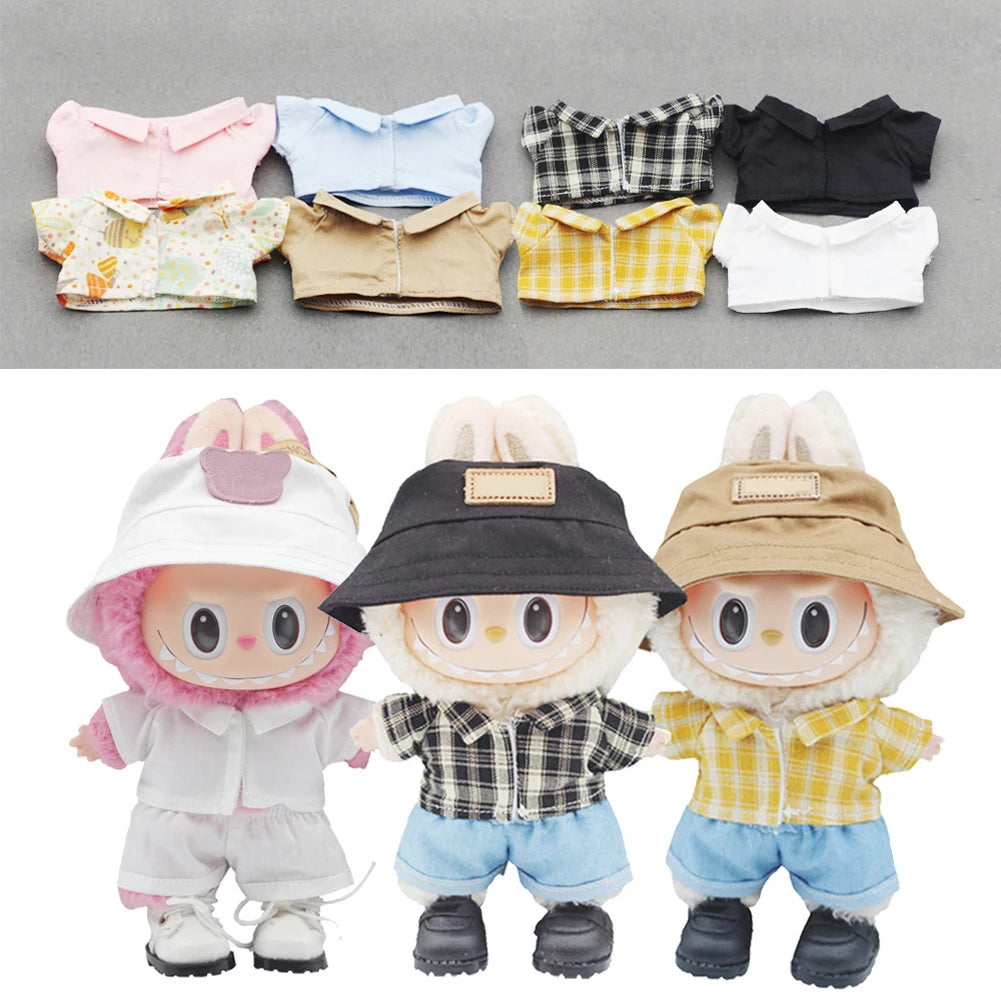EXO Labubu Doll Outfit – 15/17cm Shirt & Shorts Set