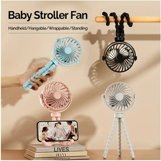 Mini Handheld Portable Octopus Fan Multi Functional Five In One Eyelash Fan Silent Home Dormitory  Baby Stroller Multiple Scenes
